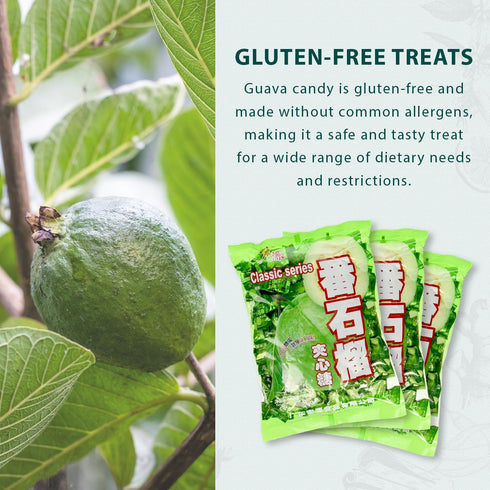 12.3 oz (Pack 3) Hongyuan Guava Candy, of Asian Fruit Hard Candy, Sweet & Tangy Tropical Flavor, Individually Wrapped