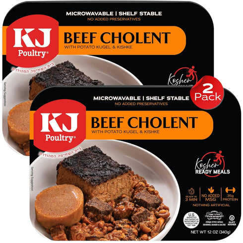 KJ Poultry Kosher Ready Meals - Beef Chulent & Kugel, MRE Meat