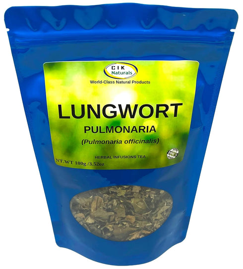CIK Naturals (100g) Lungwort Herb Pulmonaria tea Herbal Infusions Zip-lock bag Pulmonaria officinalis