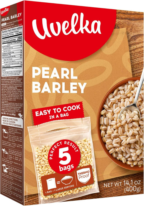 Uvelka Pearl Barley Boil-in-bag Cereals - 5x80g/14.1oz, Pack of 1