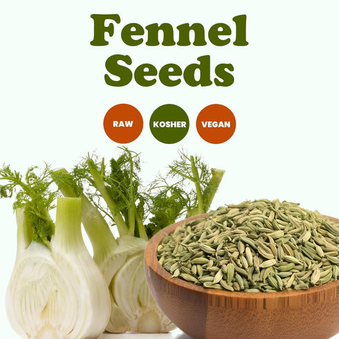 5 Food to Live Fennel Seeds, Pounds Whole, Raw, Non-Irradiated, Non-GMO, Kosher, Vegan, Bulk, Sweet Licorice Flavor