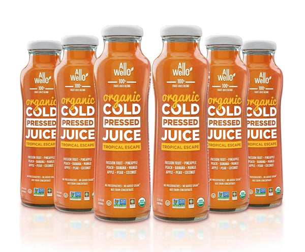 AllWellO Organic Cold Pressed Juice Drinks with Real Fruits and Vegetables Gluten