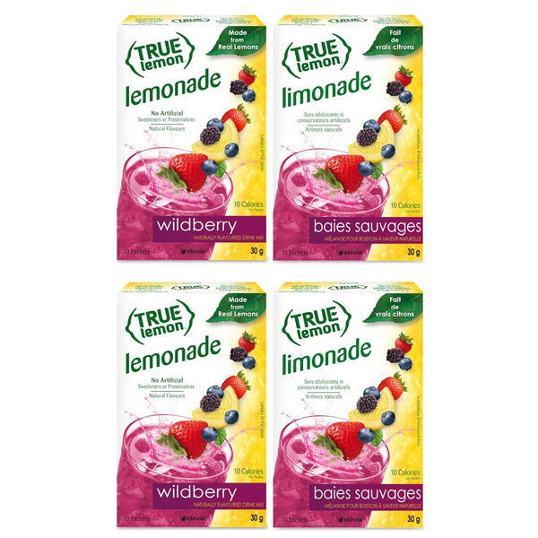 True Lemon WILDBERRY LEMONADE (Pack of 4) 10ct each box. True Citrus