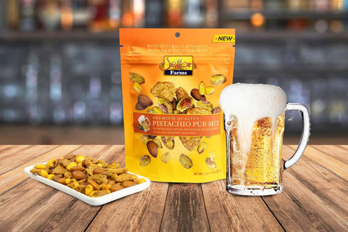 Setton 5 Oz. Farms Pistachio Pub Mix Bag. With Buffalo Wing Pistachios, Ranch Corn Nuts, Honey Roasted Sesame Chips