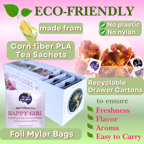 100% Dr. Lu's Happy Girl Tea | Natural Herbal Tea for Hormone Balance, Menstrual, PMS, PCOS & Menopause | Antioxidant