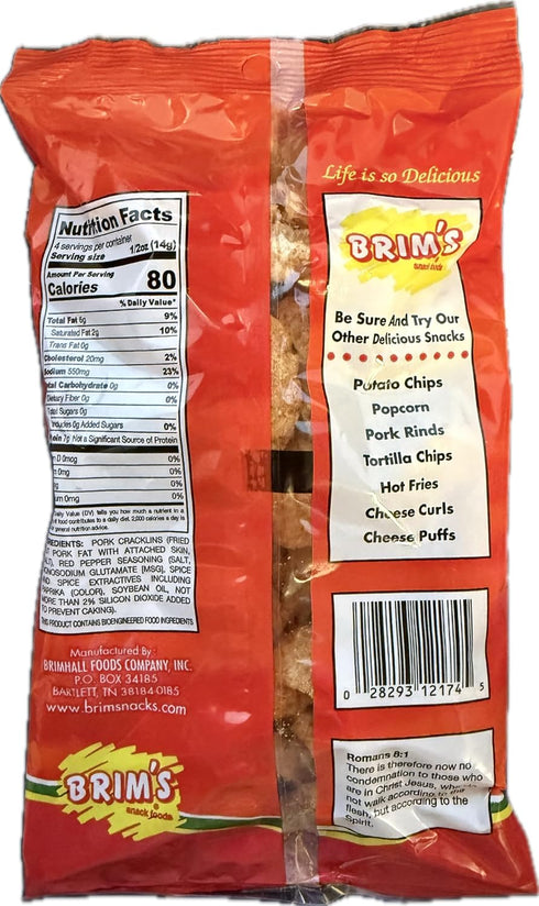 Generic 2 oz, (3 Pack) BRIM'S Seasoned Pork Cracklin Strips, Fried Pork Rinds with Skin
