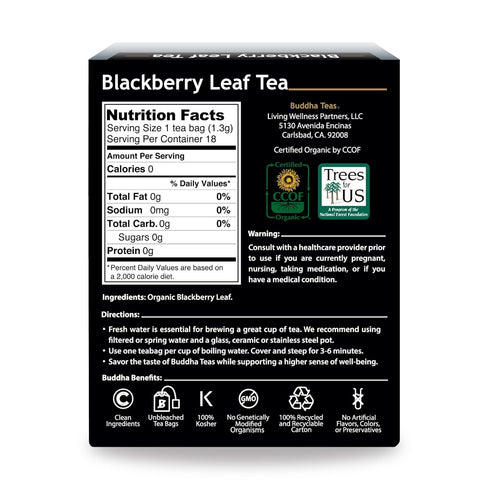 Buddha Teas Organic Blackberry Leaf Tea - OU Kosher, USDA Organic, 18 Bleach-Free Tea Bags