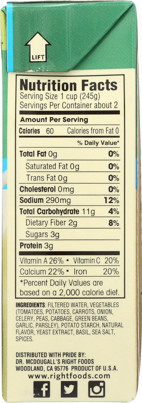 17.9 Dr Mcdougalls, Low Sodium Garden Vegetable Soup, Ounce