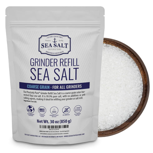 Grinder Refill Salt, Coarse Grain Sea Salt, 30 oz Bag
