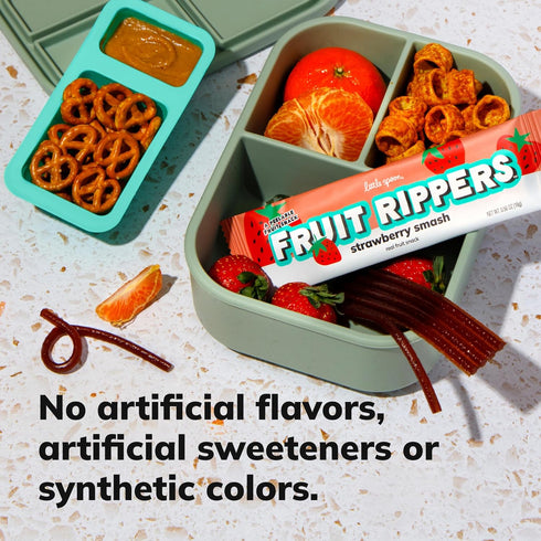5 Packs 20 Packs Little Spoon Strawberry Smash Fruit Ripper, With Strawberry + Apple, Real Fruit Snack for Kids, No