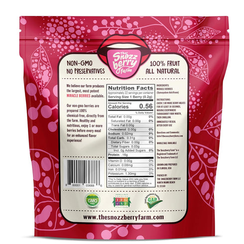 THE SNOZZBERRY FARM Snozzberry 88 Miracle Berries by Farm | berry halves | Freeze-dried, Grown in the USA | Turn Sour