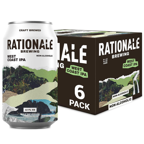 Rationale Brewing Non Alcoholic Beer, West Coast IPA, Premium Craft NA Beer,