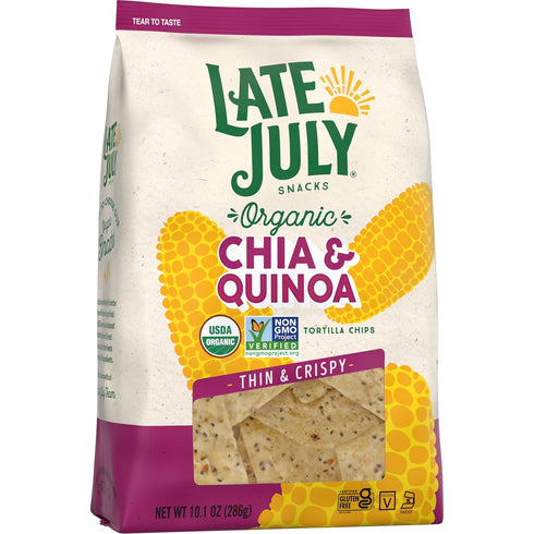 10.1 Oz Late July Chia & Quinoa Organic Tortilla Chips, Bag