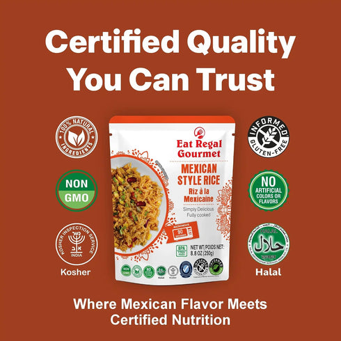 10g 7g 1.5 8.8 oz Pack 7 Eat Regal Ready to Eat Mexican Style Rice, Protein & Fiber per Pouch, Minutes Microwave Rice
