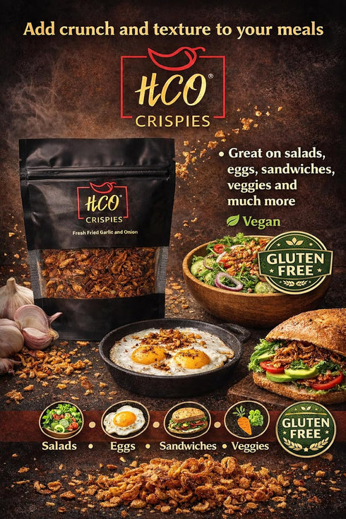 HCO Crispies Fried Garlic and Onion Mix | Perfect for Baking, Seasoning & Topping | From the Makers of Hot Crispy Oil