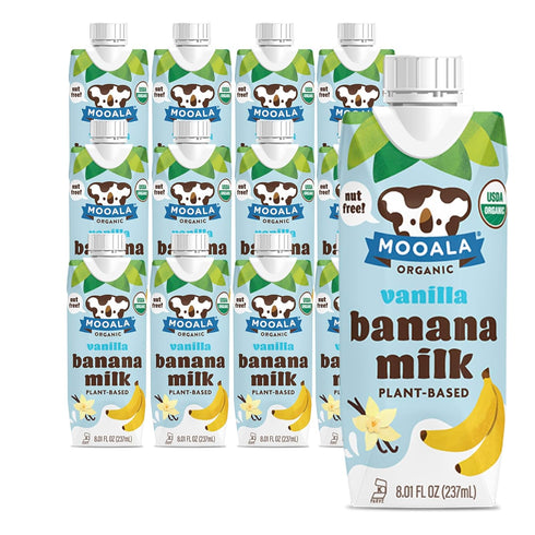 Mooala - Organic Vanilla Bananamilk, Lunchbox Friendly, Shelf-Stable, Non-Dairy, Nut-Free, Plant-Based Beverage,