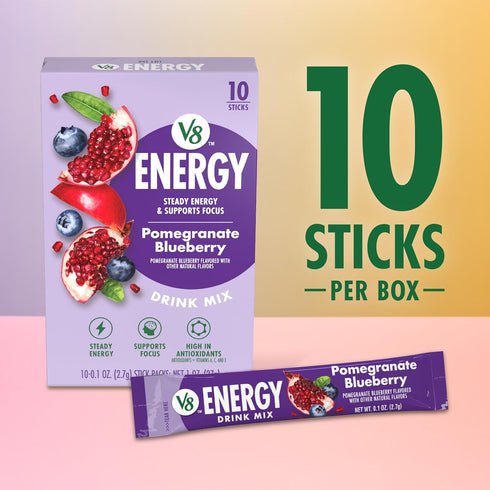 V8 .10 oz Packet (10 Count) Energy Pomegranate Blueberry Energy Drink Powder
