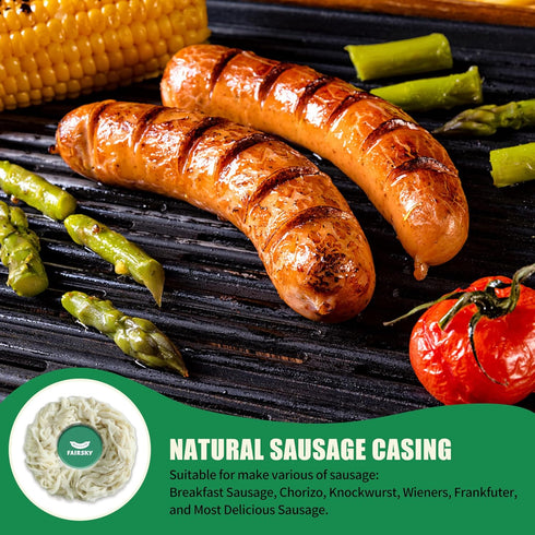 Sausage-10M/32ft, 36-38mm Edible Natural Hog Sausage Casing, Grade A Pre-Tubed Sausage Casings for Home Sausage