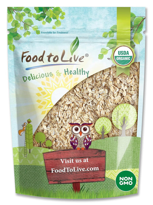 Food to Live Organic Rolled Oats, 2 Pounds Old-Fashioned, 100% Whole Grain,