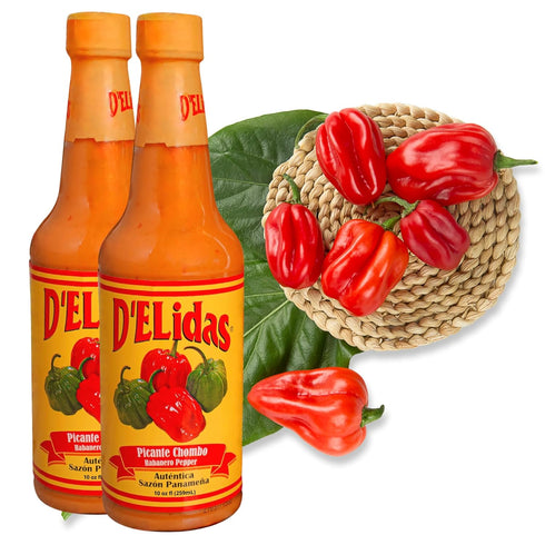 D'ELidas Habanero Hot Sauce, Natural Habanero Pepper Sauce, Chombo Picante #1 in Panama, Non-GMO, Keto Friendly, 10 Fl