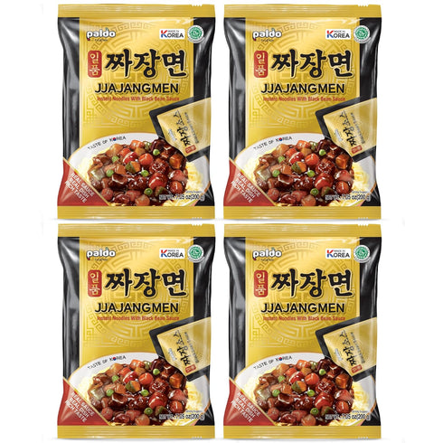 7.05oz (Pack 4) Paldo Fun & Yum Ilpoom Jjajangmen Chajang Noodle Traditional Brothless Chajang Ramen