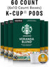 60 Starbucks K-Cup Coffee Pods, Starbucks Blonde Roast Hot or Iced Coffee, Veranda Blend, Keurig Pods