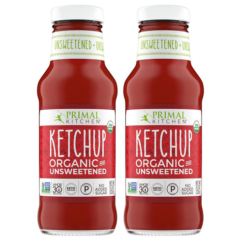 Primal Kitchen Organic Unsweetened Ketchup, No Cane Sugar or Artificial Sweeteners, 11.3