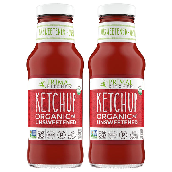 Primal Kitchen Organic Unsweetened Ketchup, No Cane Sugar or Artificial Sweeteners, 11.3