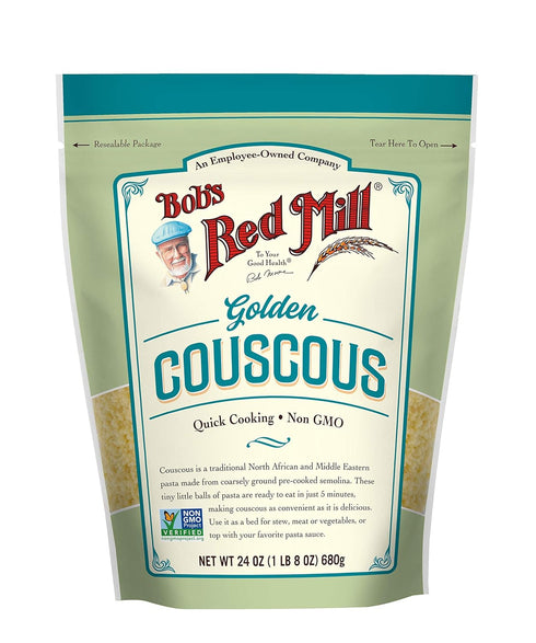 24oz (Pack 4) Bob's Red Mill Golden Couscous, of - Non GMO, Vegan, Moroccan-Style,Kosher