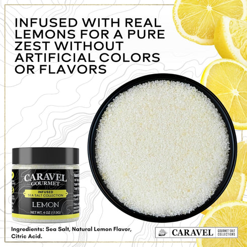 Pack 4 oz Pinch (Pack 2) Citrus Gift with Lemon & Lime Infused Sea Salts - Fresh Flavor Lemon Salt & Lime Salt