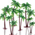 Jovitec 16 Pieces Small Green Palm Tree Cake Topper, 5.5 Inch Hawaiian Tropical Coconut Tree Decorations