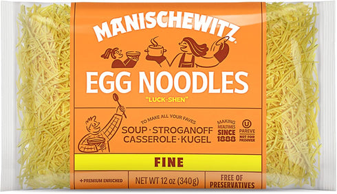 Manischewitz Traditional Fine Egg Noodles 12oz Bag (1 Pack) Certified Kosher for