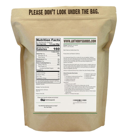 5 lb, Anthony's Almond Meal Flour, Unblanched, Gluten Free, Non GMO, Keto Friendly