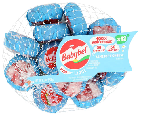 Babybel Mini Light Snack Cheese, Cheddar, 8.5 Ounce
