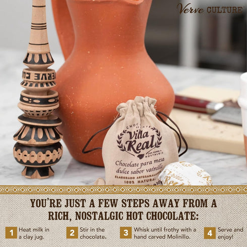 5 250g Verve Culture's Villa Real Mexican Chocolate, discs - Vanilla, Net Wt / Authentic Mexican Hot Cocoa Discs from