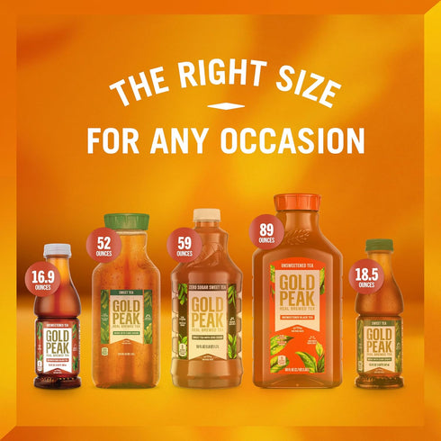 16.9 oz, 6 Pack Gold Peak Tea, Unsweet Tea, fl
