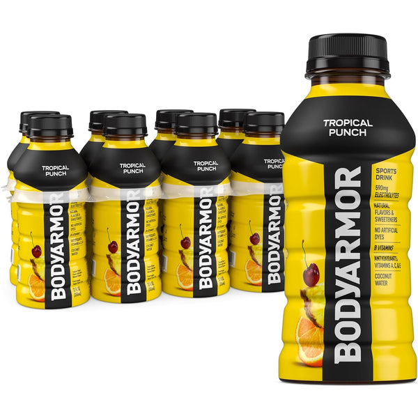 BODYARMOR Sports Drink, Tropical Punch, Electrolyte Drink Hydration, 12 Fl Oz Bottles