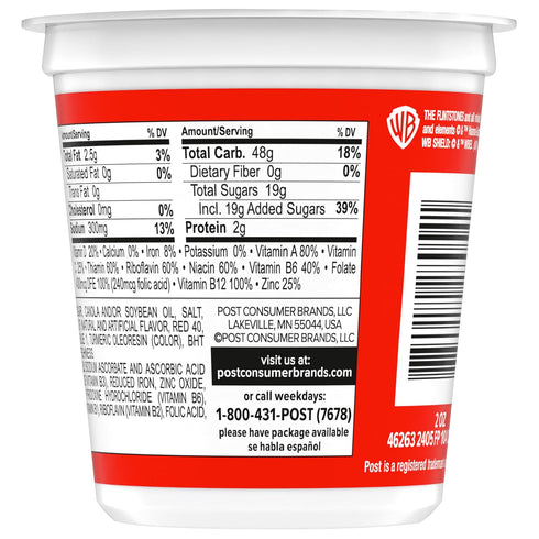 2 oz (Pack 12) Fruity PEBBLES Gluten Free Cereal, Sweetened Rice Crunch, On-the-Go Single Serve Breakfast, Cup