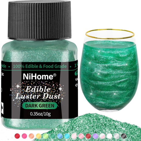 NiHome Edible Food-Grade Glitter Powder Glimmer Luster Dust Metallic Fancy Food Decorating