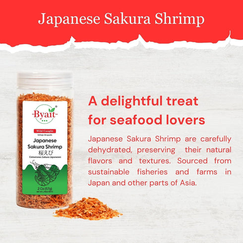 (4 oz 2 oz) Byait Bundle Dried Japanese Sakura Shrimp