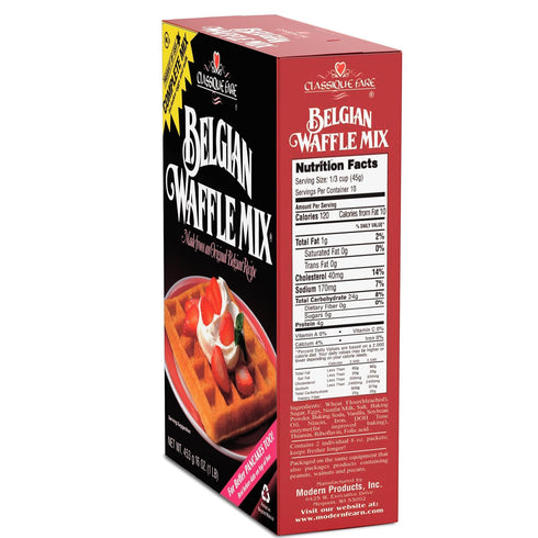 16 Oz Classique Fare Belgian Waffle Mix - Makes Light and Crisp Waffles, Pancakes, Muffins & Crepes - Works with Waffle