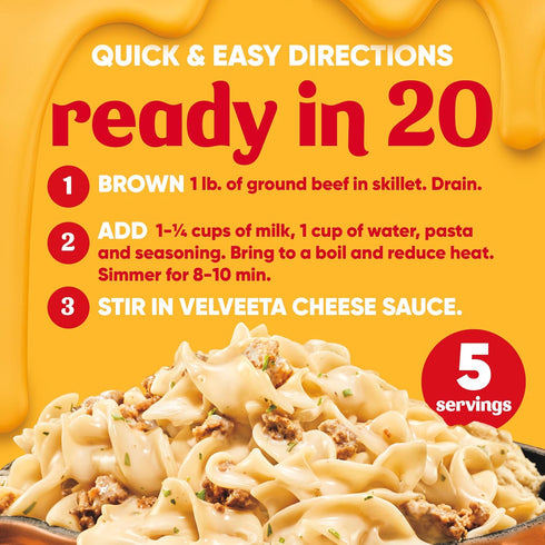 11.6 oz Velveeta Skillets Creamy Beef Stroganoff One Pan Dinner Kit, Box