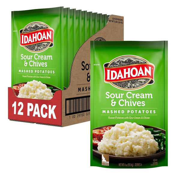 Idahoan Sour Cream & Chives Mashed Potatoes, Naturally Gluten-Free, 100% Real Idaho