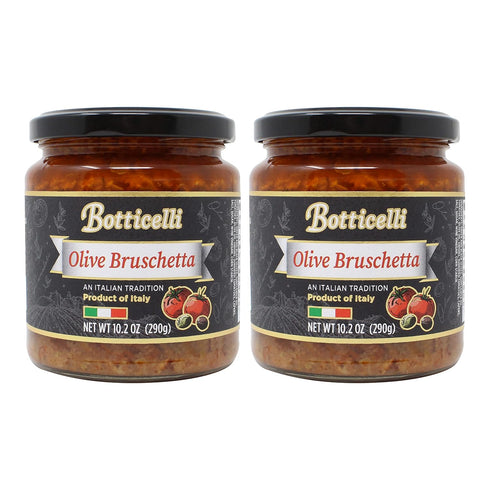 Olive Bruschetta by Botticelli, 10.2oz Jars (Pack of 2) - Premium Italian