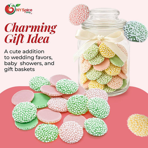 3 NY Spice Shop Pastel Mint Nonpareils Candy - Mini Smooth and Melty Nonpareils Candy - Pastel Delights Sprinkles