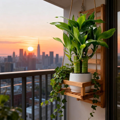 3 Set (2x6 1x8) Stalks Lucky Bamboo Plants Indoor Live - Multi-Height & for Good Luck & Prosperity - Easy Care