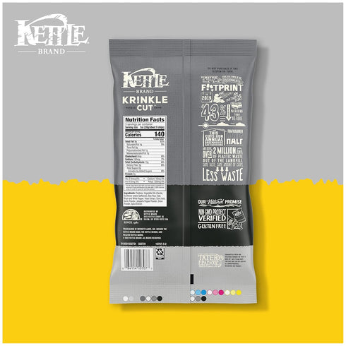 Kettle Foods Potato Chips, Krinkle Salt & Fresh Ground Pepper, 5 Oz