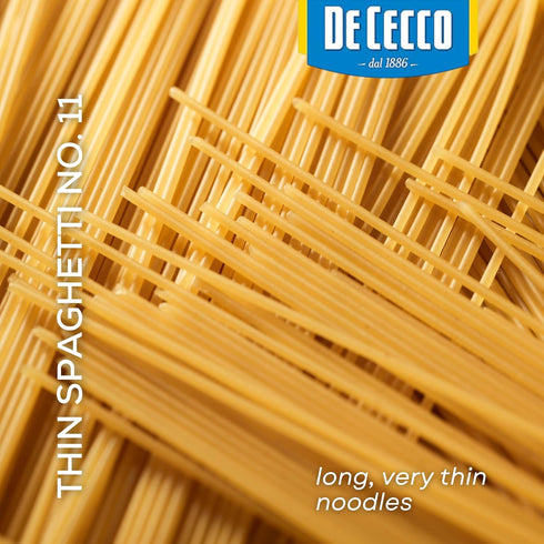 De Cecco 1 5 Lb, Thin Spaghetti No. Pasta, Authentic, Slow Dried, Made with Durum Wheat, Versatile Pasta for Sauces