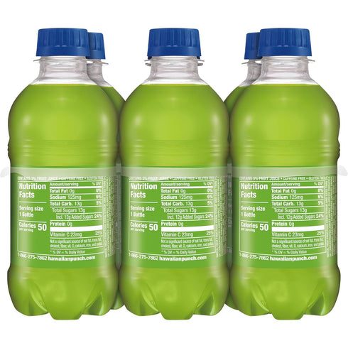 10 Oz 24 Count (4 Packs 6), Hawaiian Punch Green Berry Rush Fruit Juice Drink, Fl Bottles, Of Ready-to-drink
