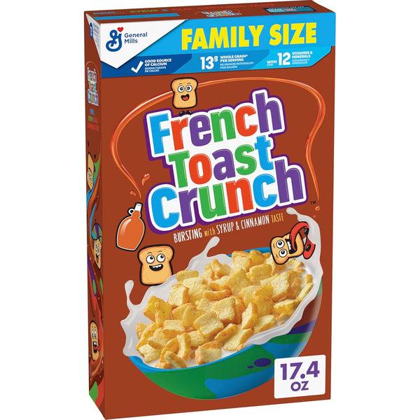 French Toast Crunch Breakfast Cereal, Syrup and Cinnamon Taste, Family Size, 17.4